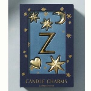 Anthropologie Gold Monogram Z Candle Charms